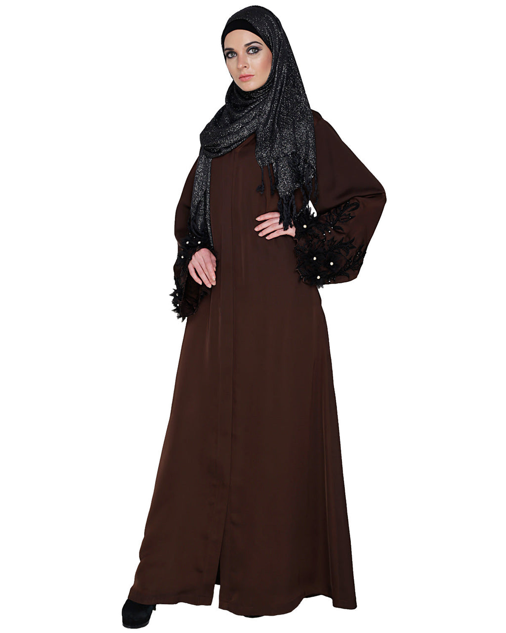 Majestic Dubai style Abaya Brown