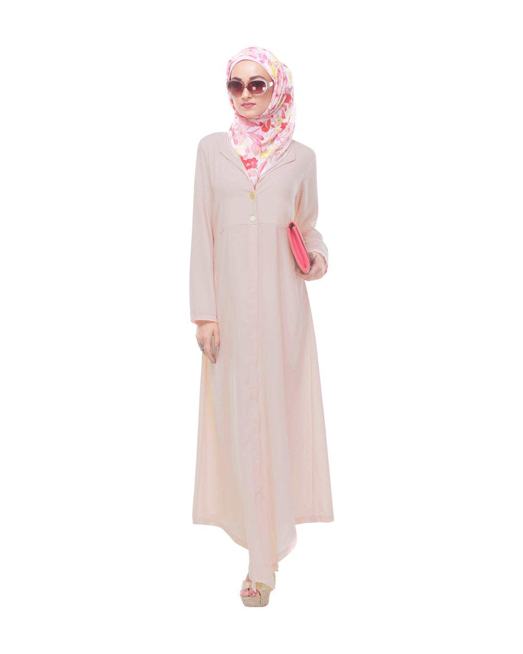 Lapeled Abaya Peach