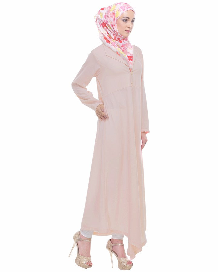 Lapeled Abaya Peach