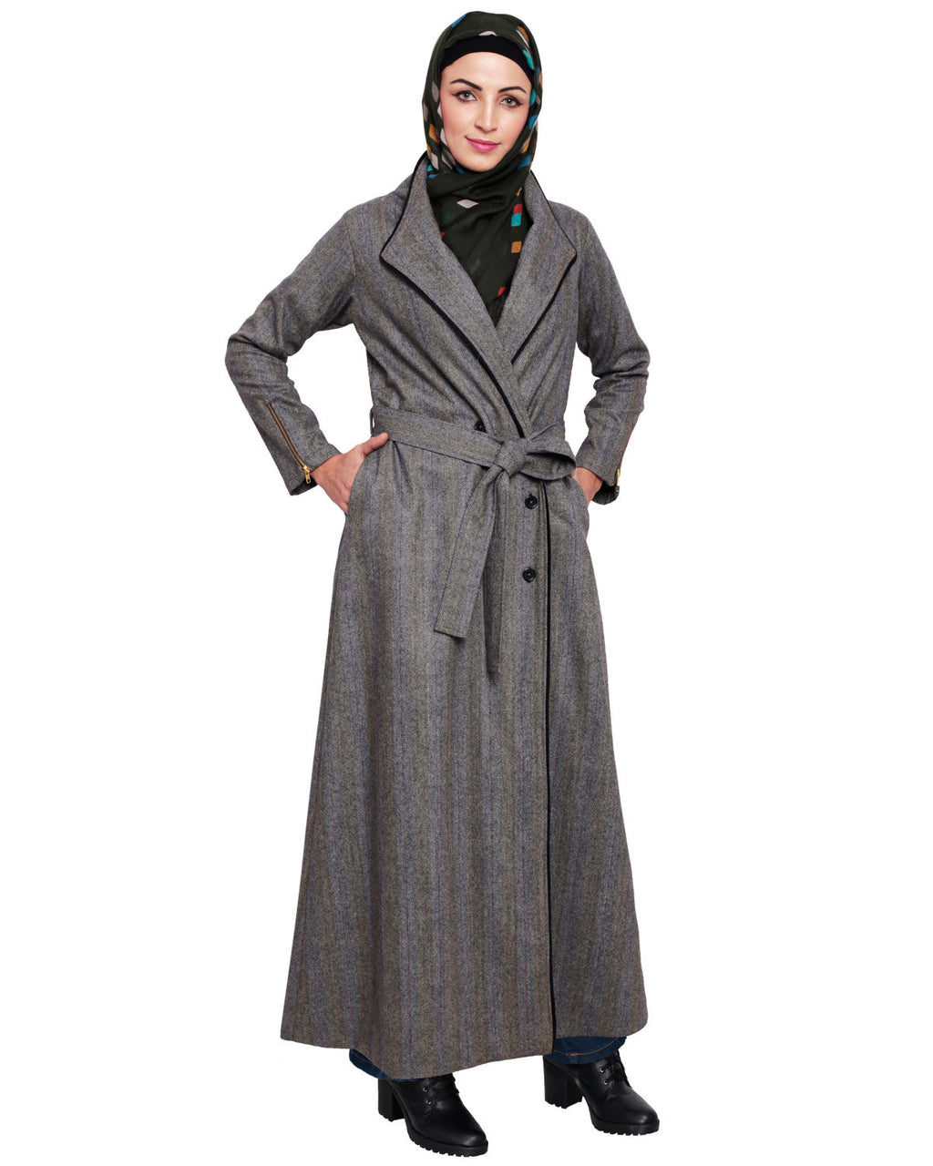 Seaweed Jacket/Coat Abaya Cream Brown
