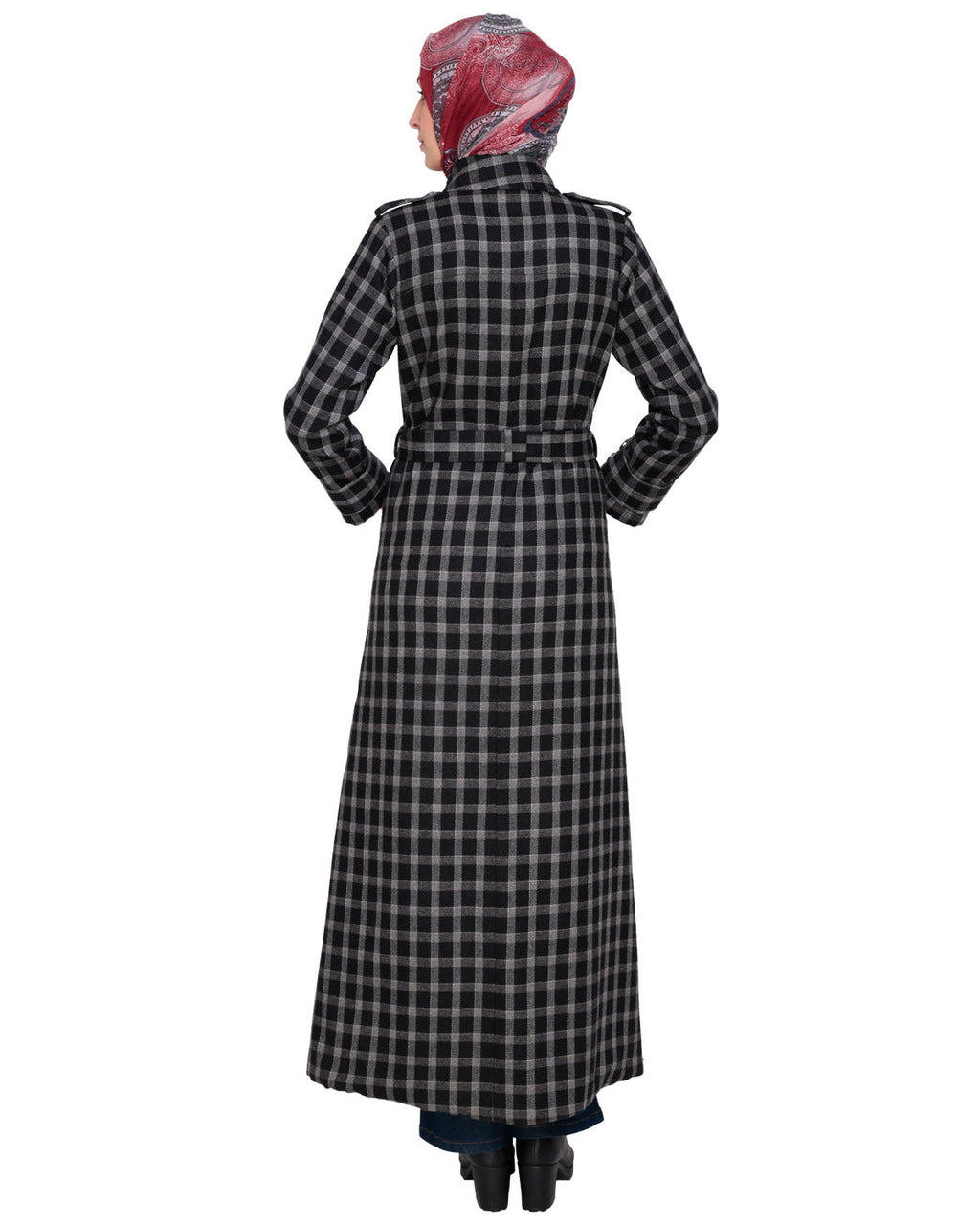 Black Single Breasted Panel Coat Black