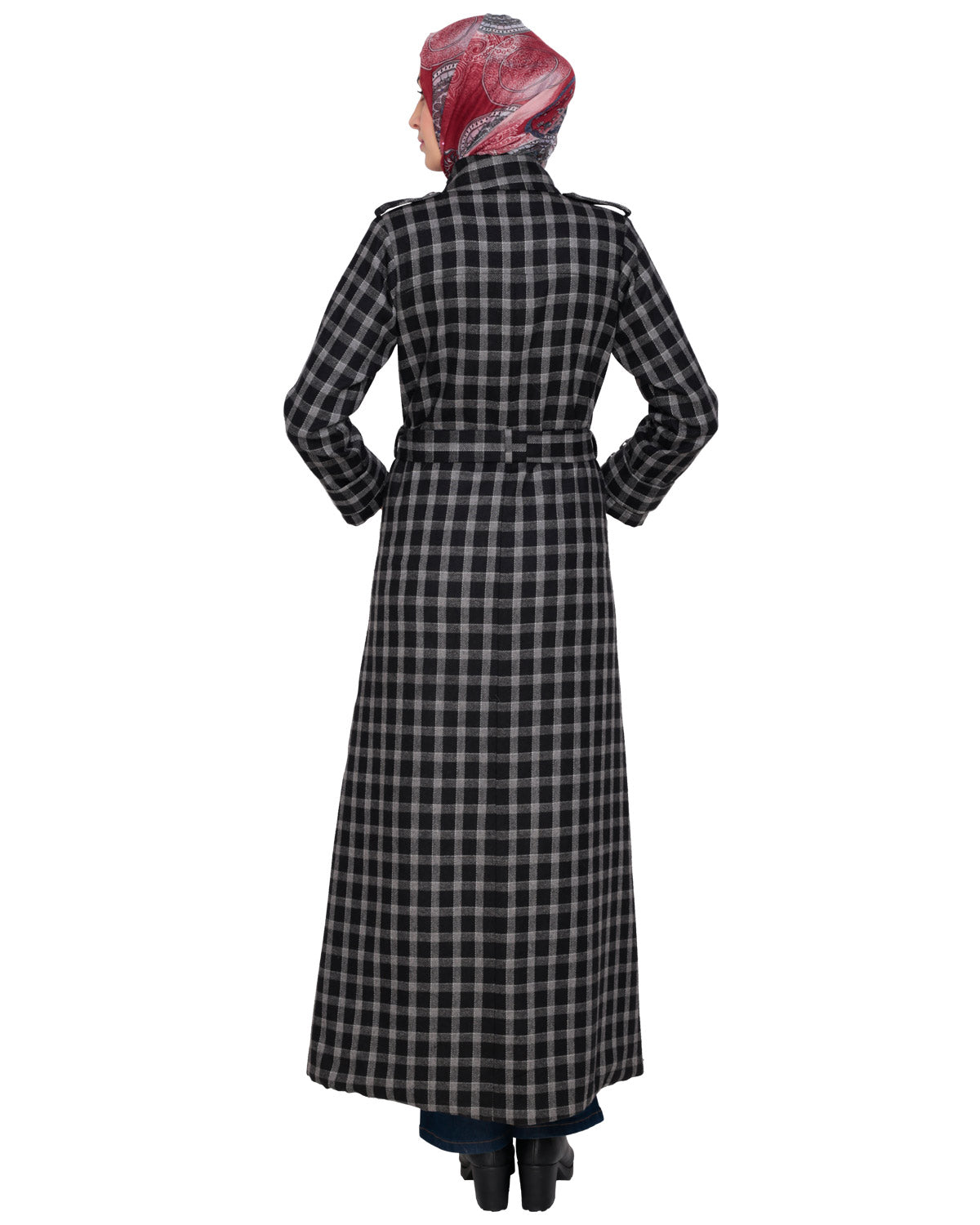 Black Single Breasted Panel Coat Black