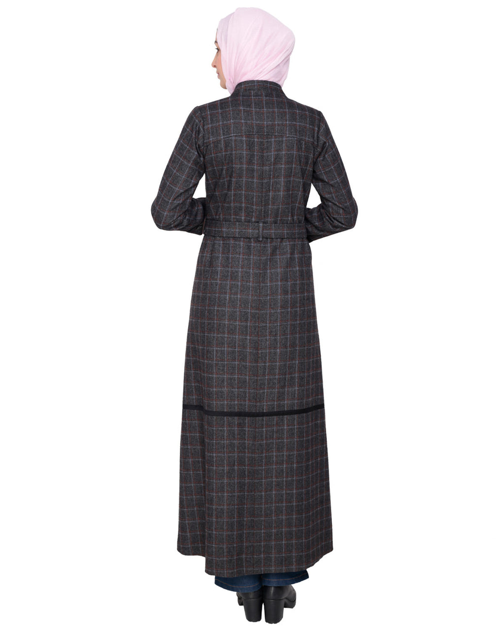 Black Double Breasted Panel Coat Black
