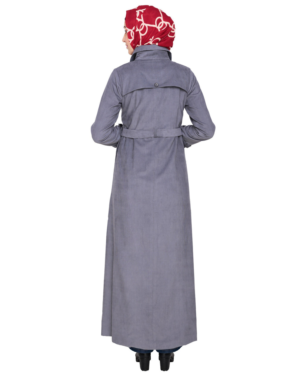 Shirt Collar Double Breasted Coat Grey