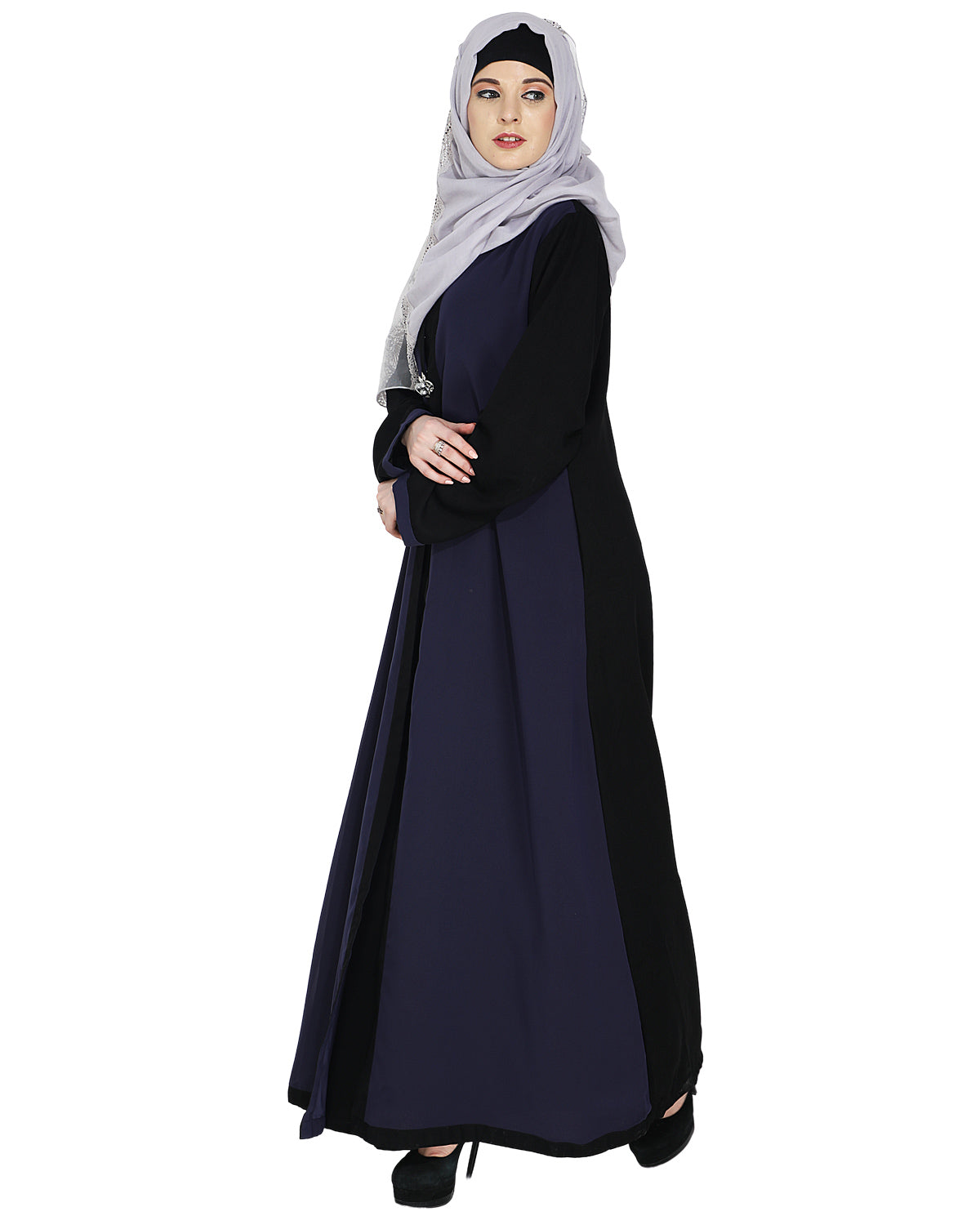 Layered Maxi Dress Abaya Blue