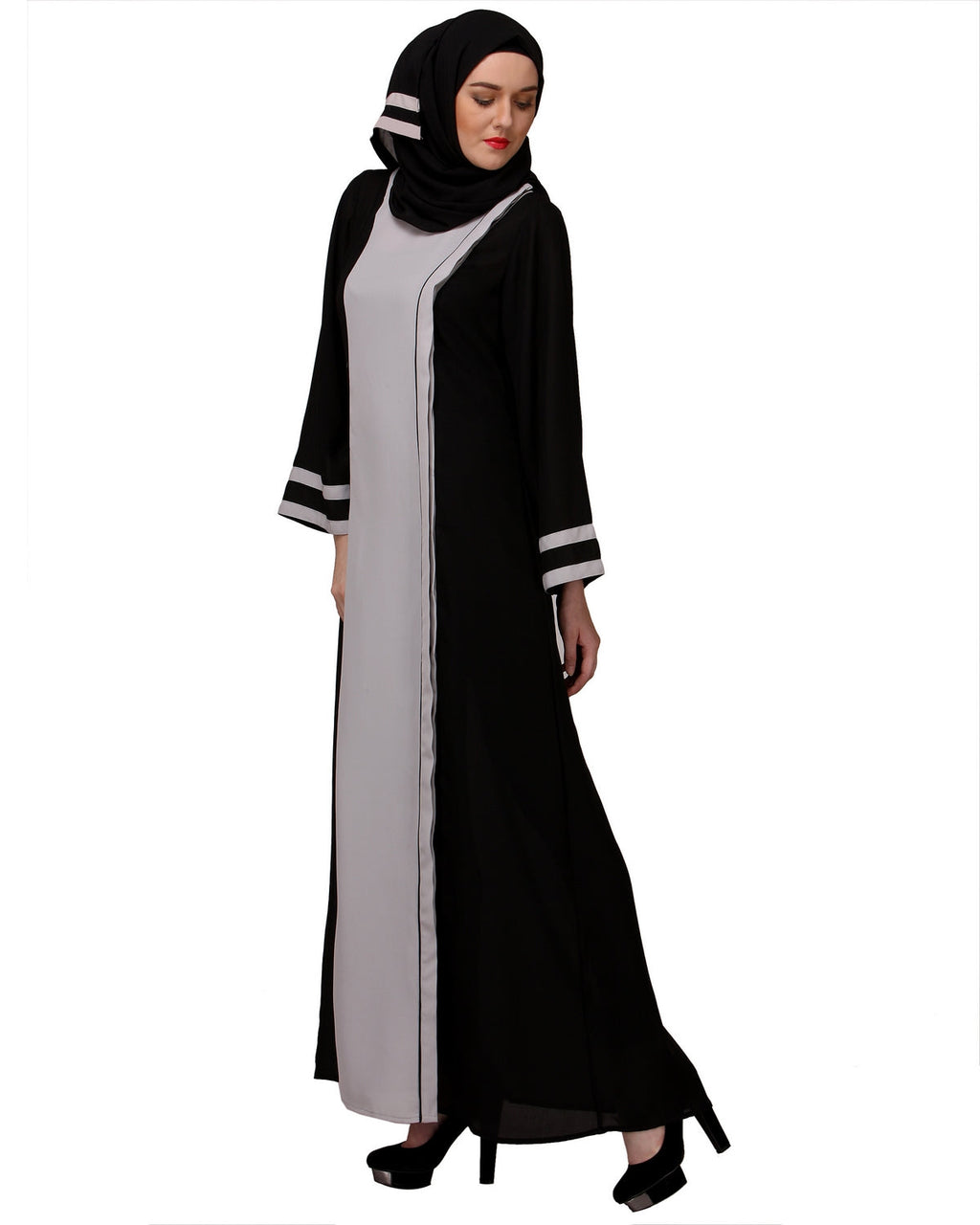 Breezy Black & White casual Abaya