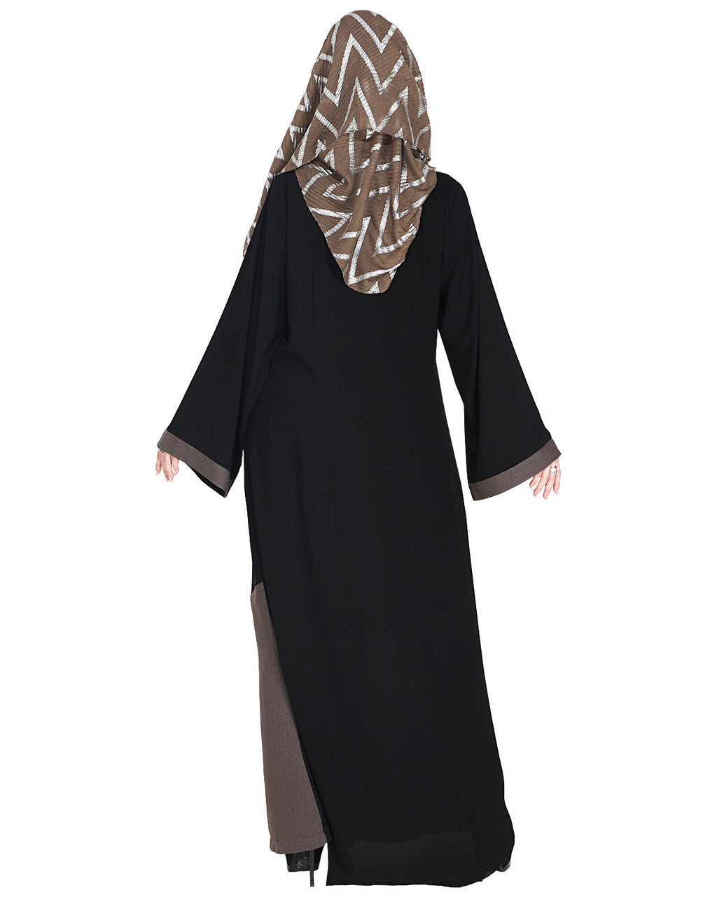 Casual Highlighted Abaya Brown