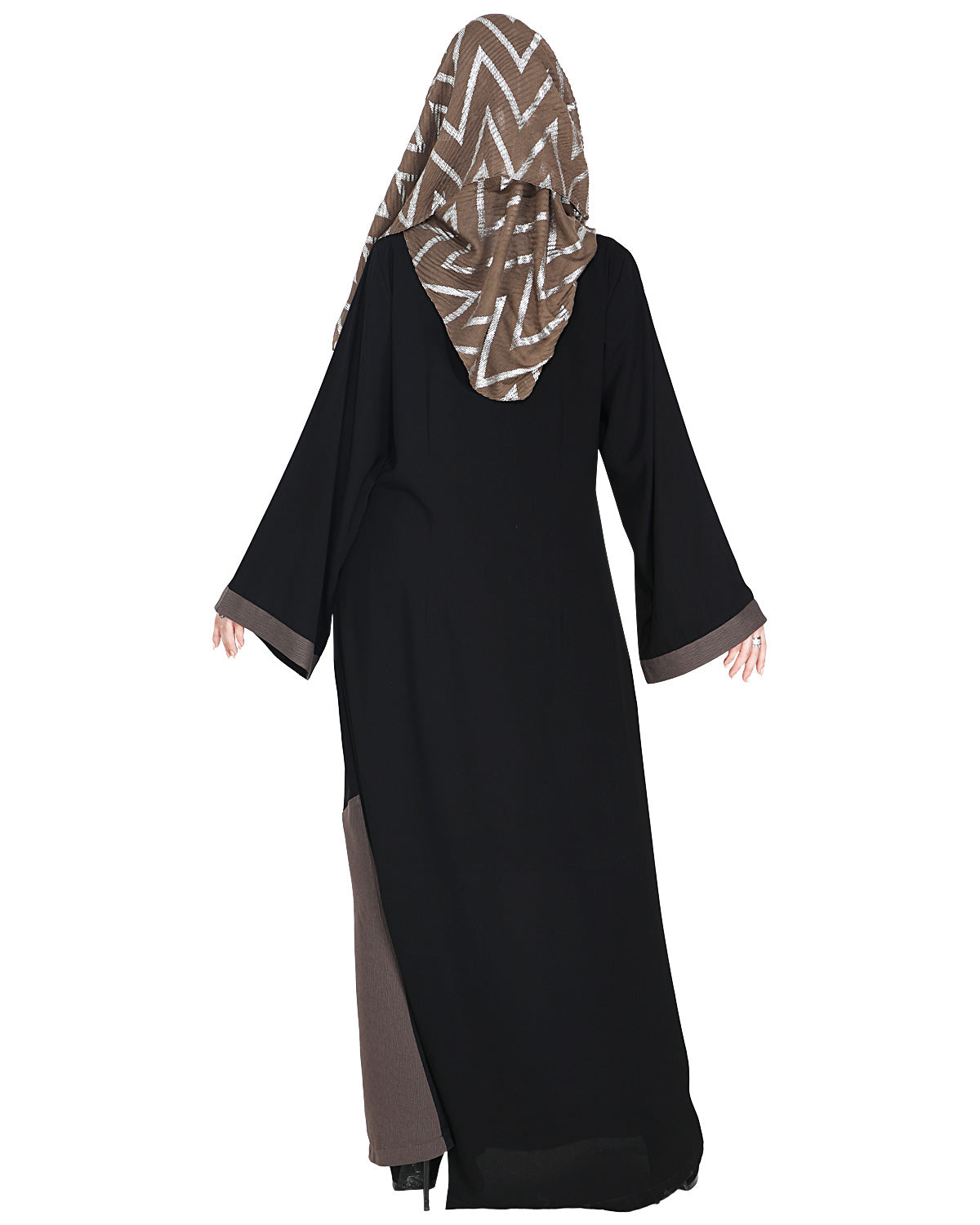 Casual Highlighted Abaya Brown