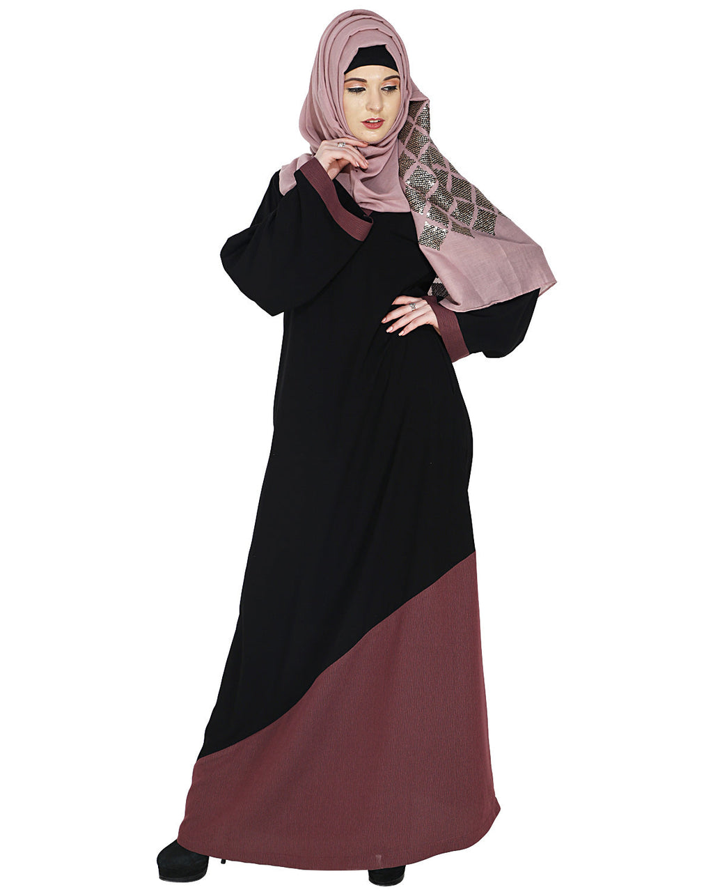 Casual Highlighted Abaya Purple