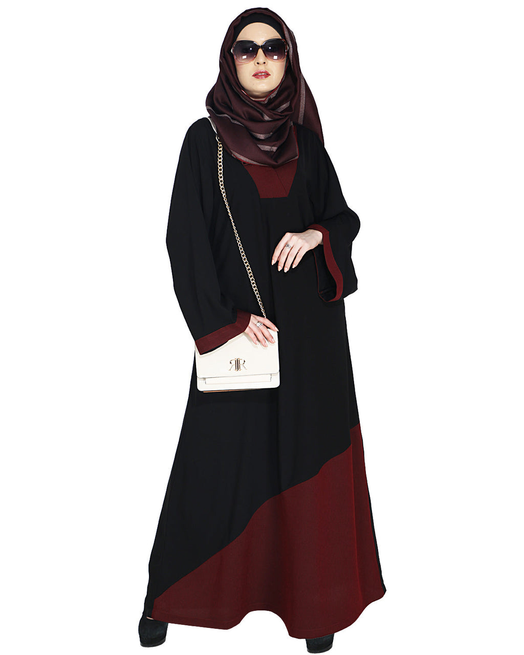 Casual Highlighted Abaya Wine