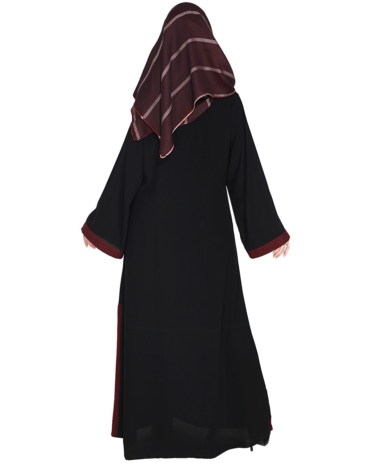Casual Highlighted Abaya Wine