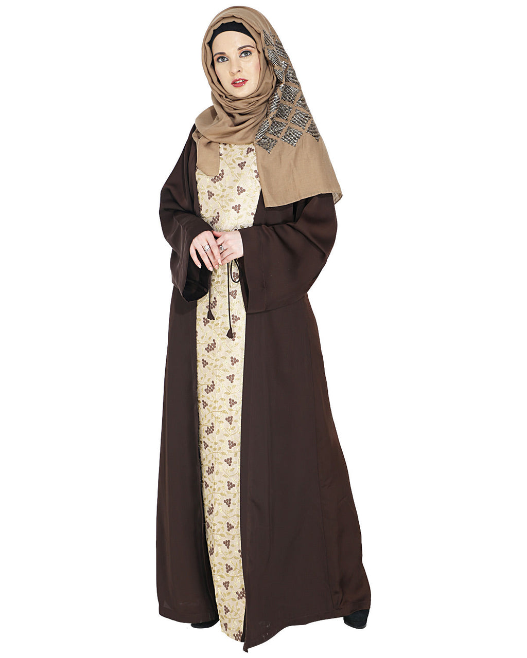Effortless Layered Abaya Brown