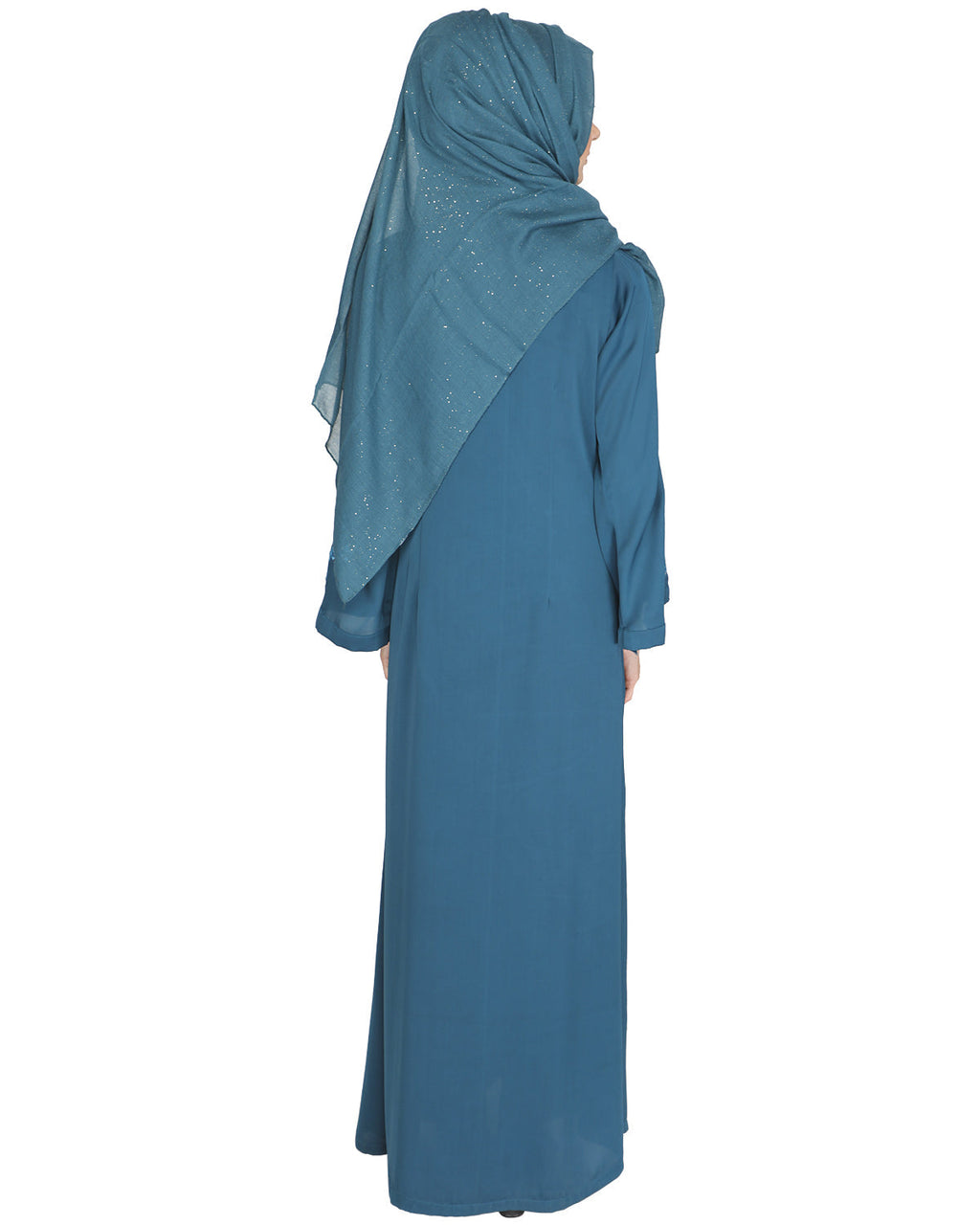 Prismatic Mirror Work Abaya Green