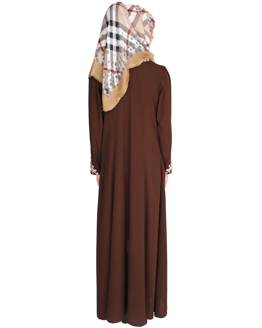Feather Shot Abaya Coffee Brown