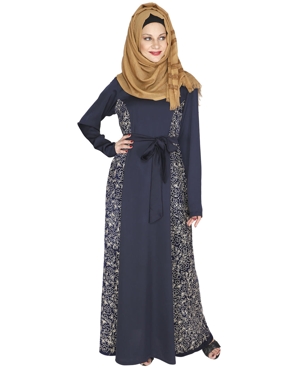 Opulent Velt Abaya Blue