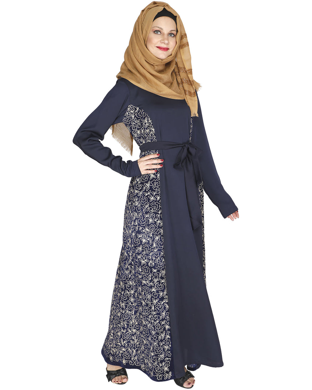 Opulent Velt Abaya Blue