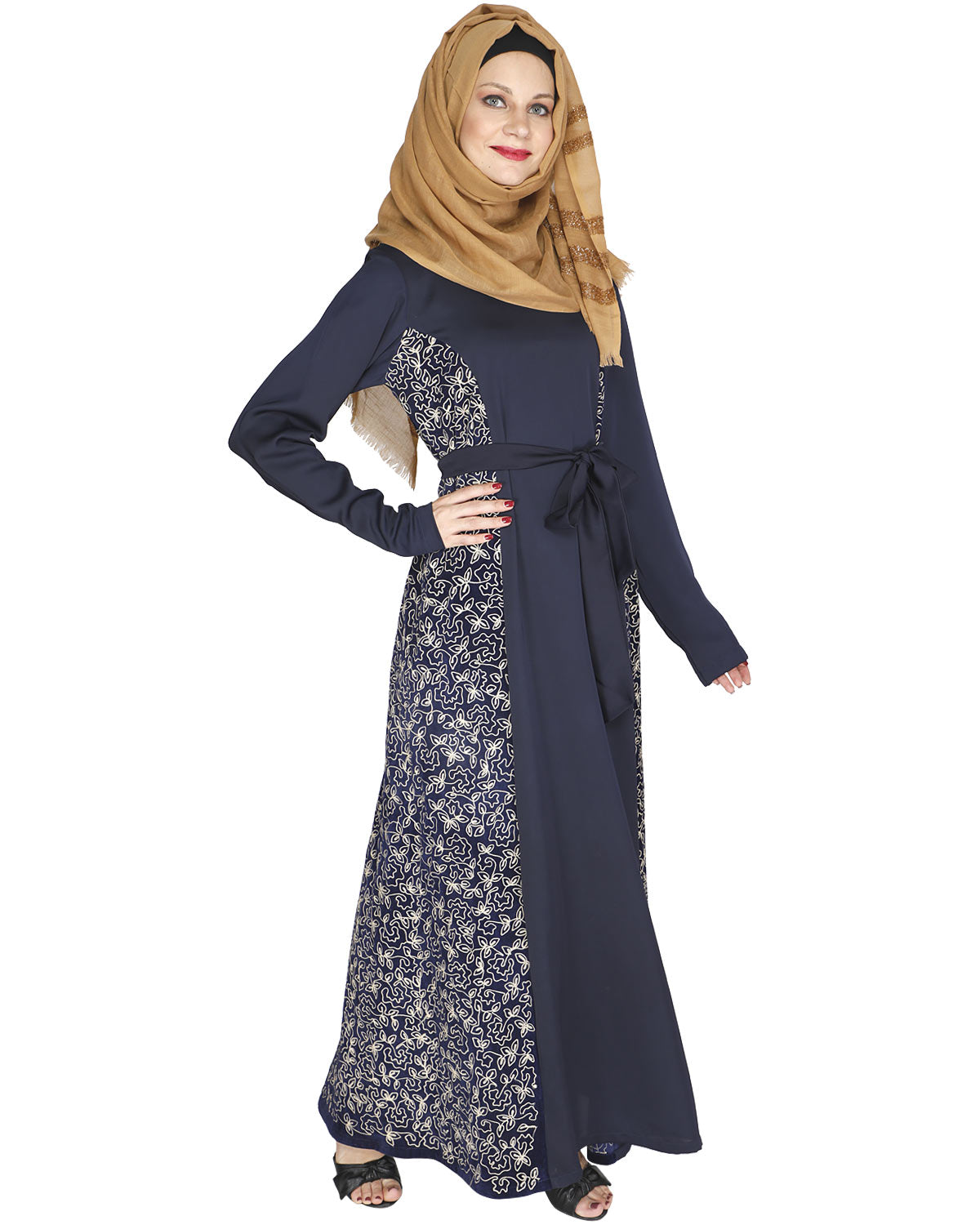 Opulent Velt Abaya Blue