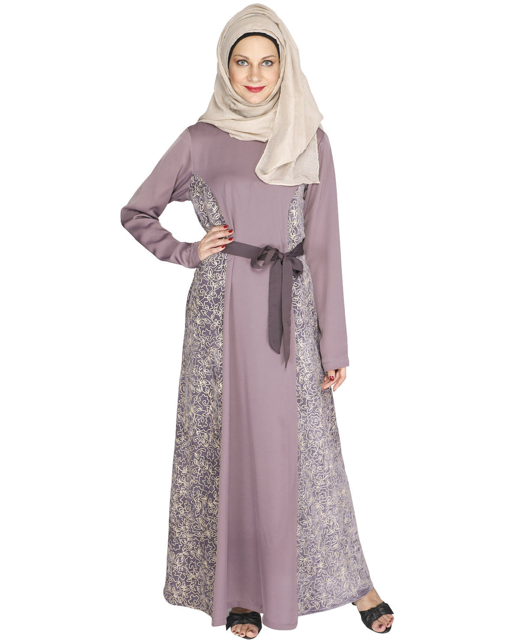 Opulent Velt Abaya Purple