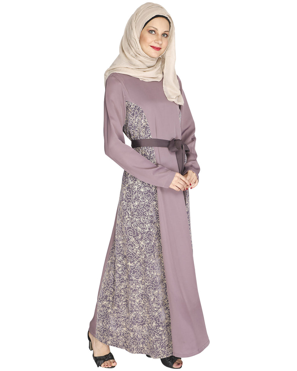 Opulent Velt Abaya Purple