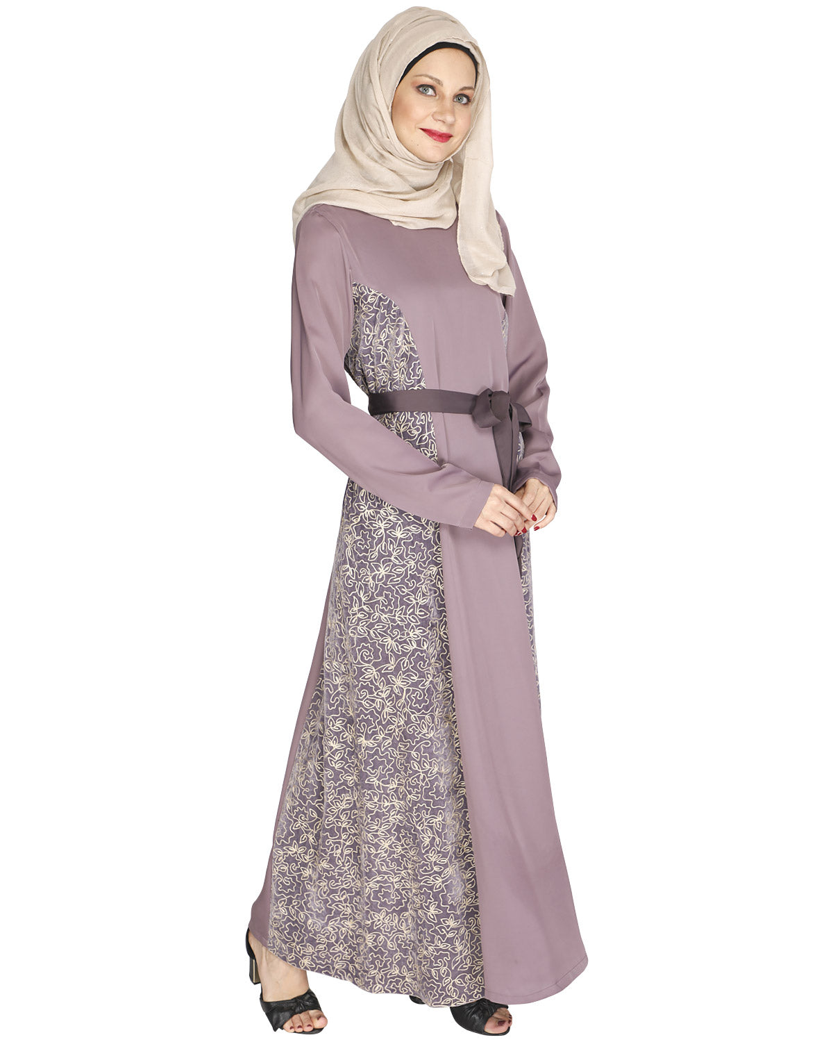 Opulent Velt Abaya Purple