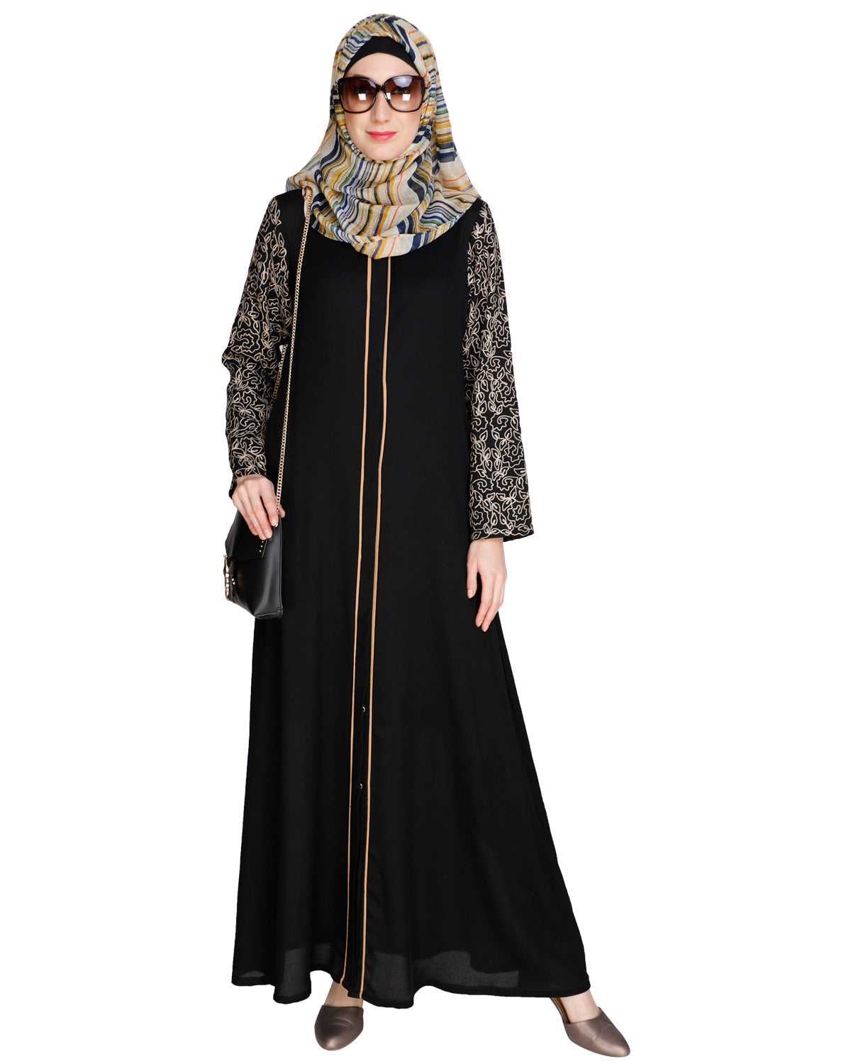 Role Down Abaya Black