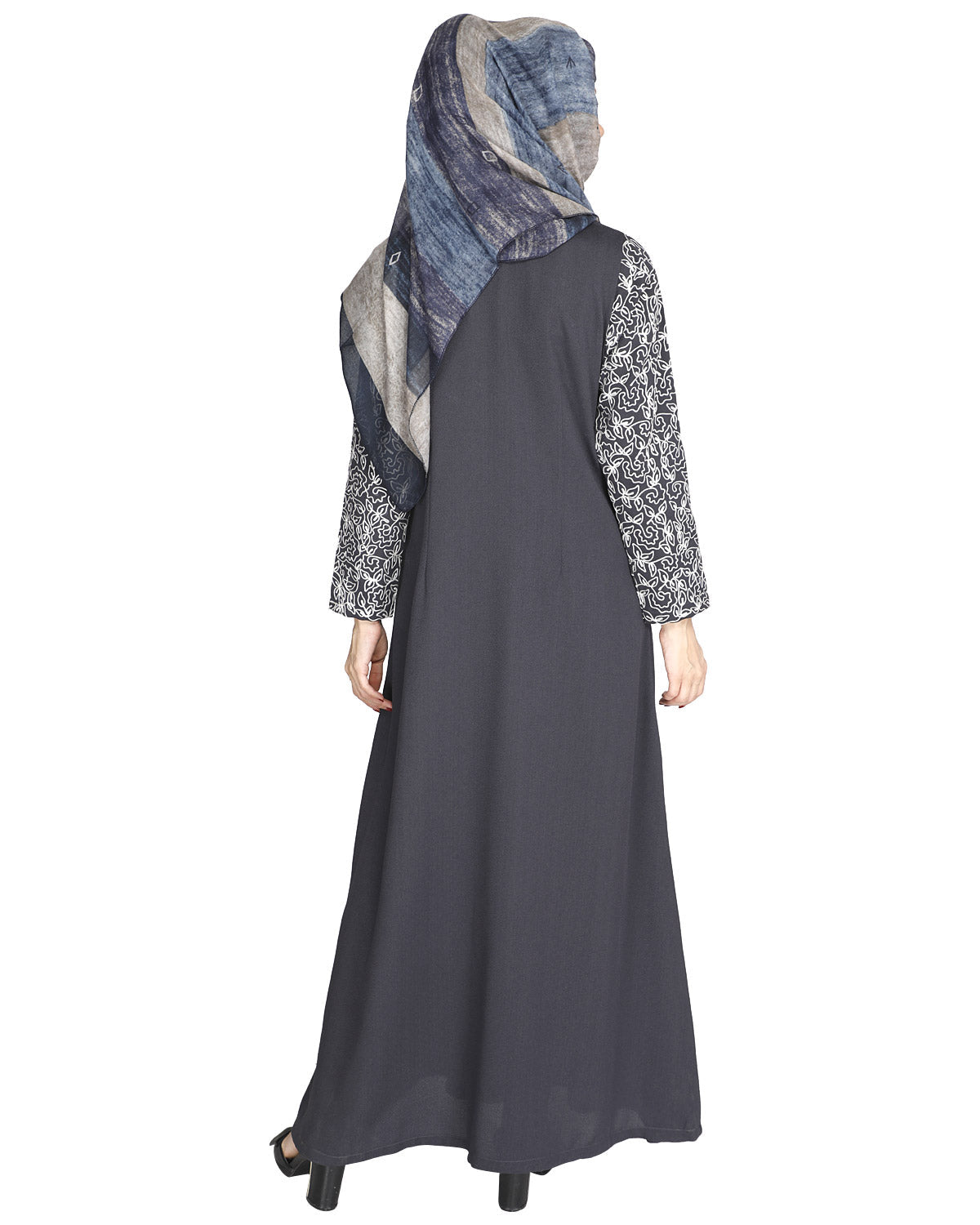 Role Down Abaya Grey