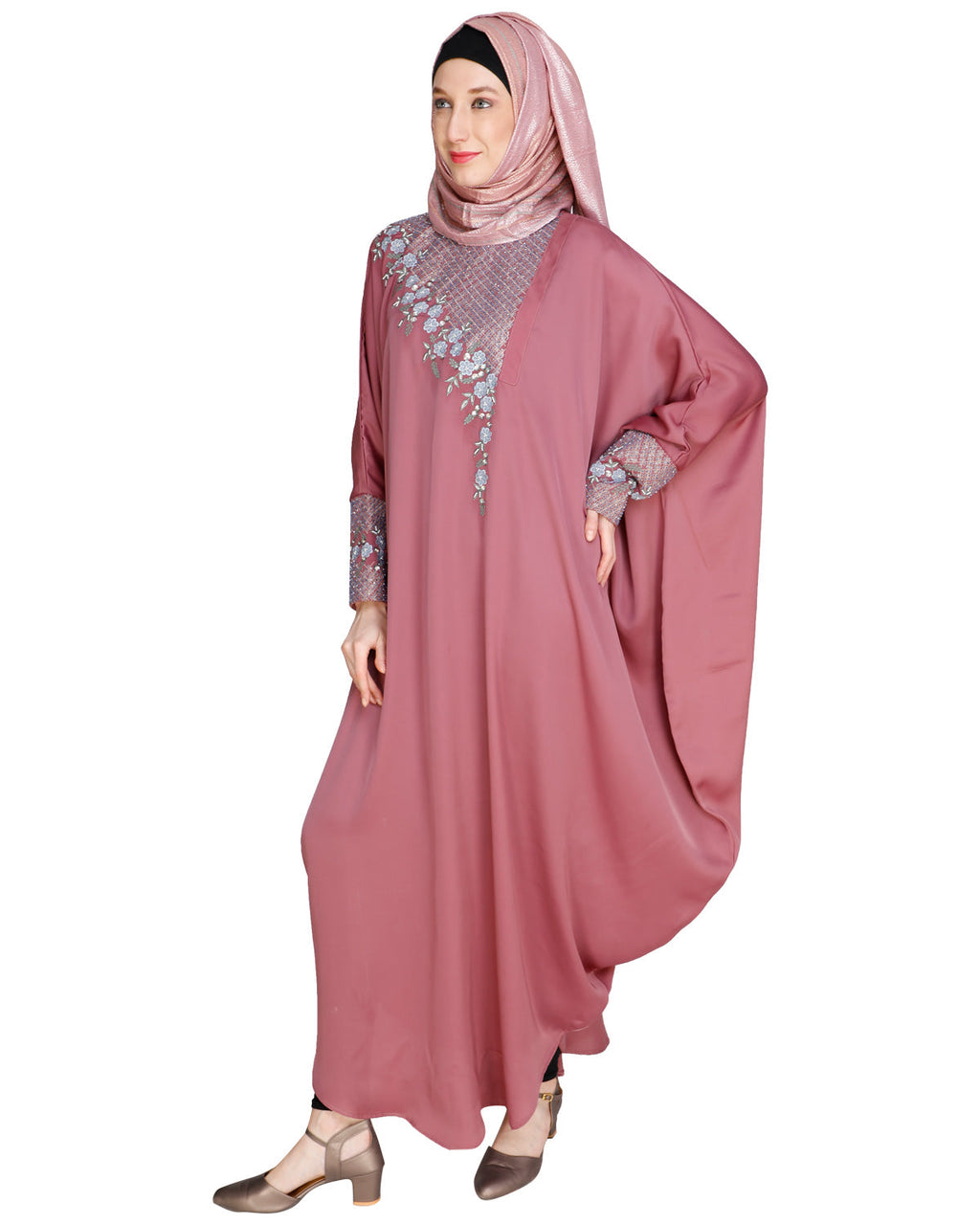 Luxury Grey Kaftan Wine
