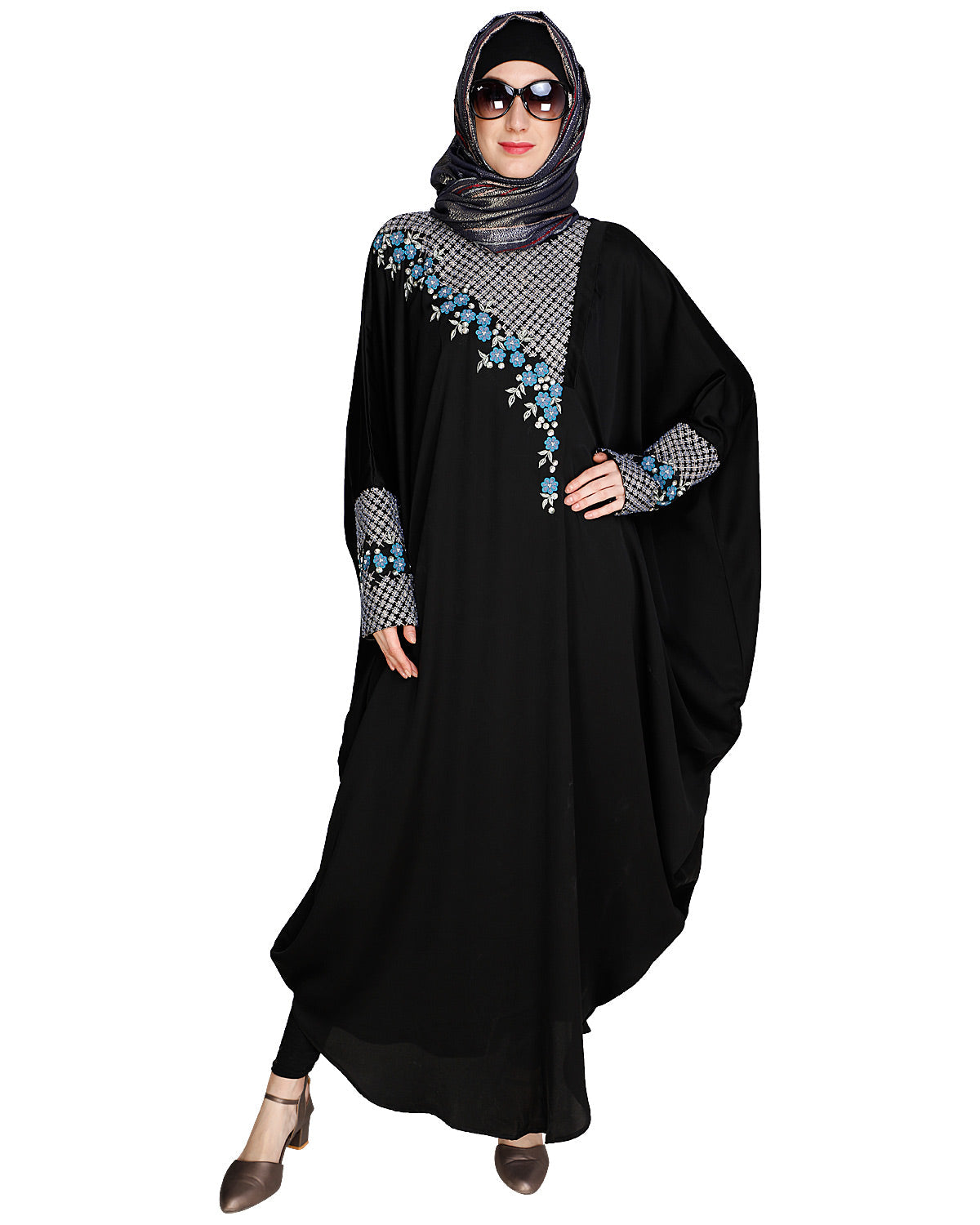 Luxury Grey Kaftan Black