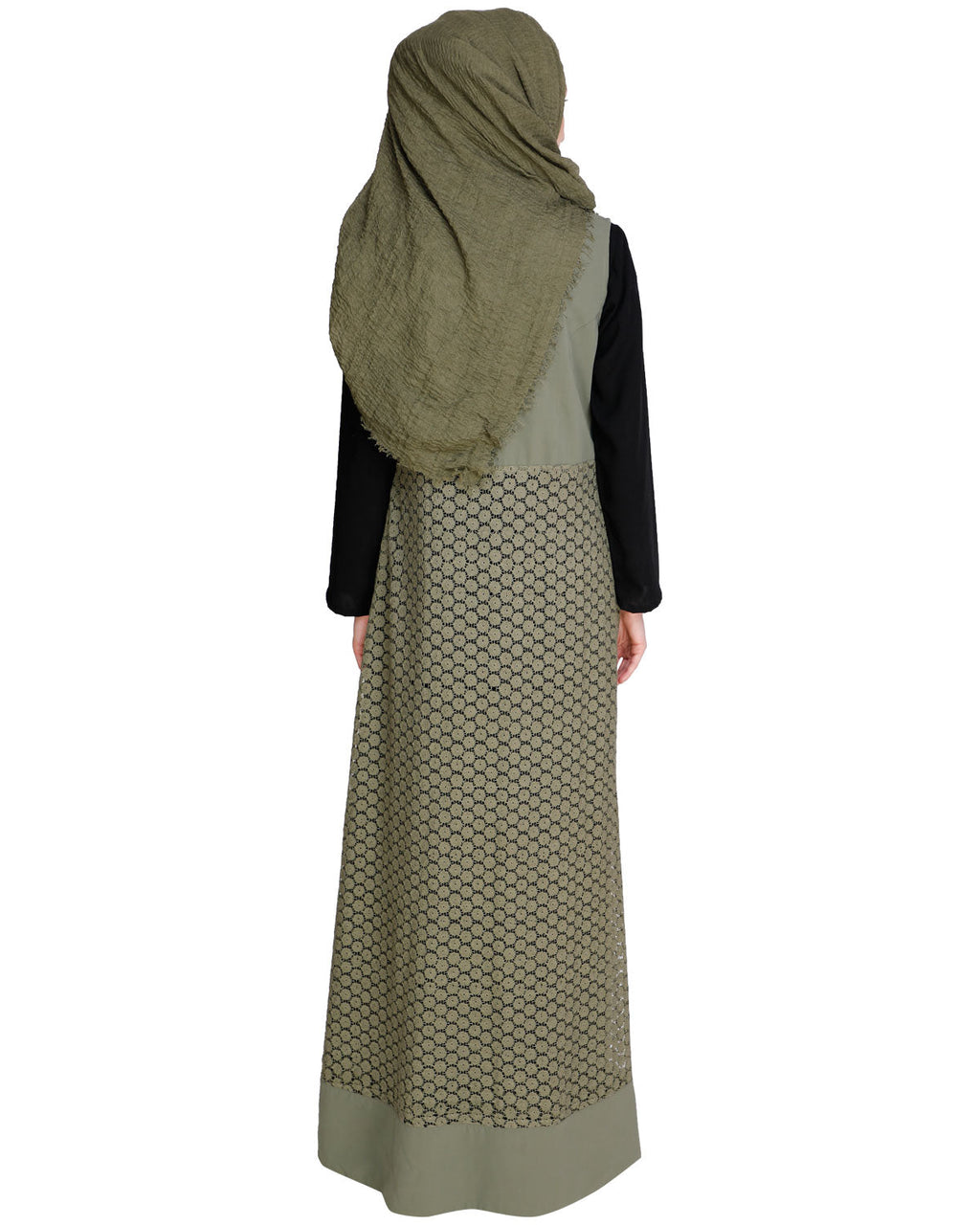 Lace Jacket Abaya Dead Mint