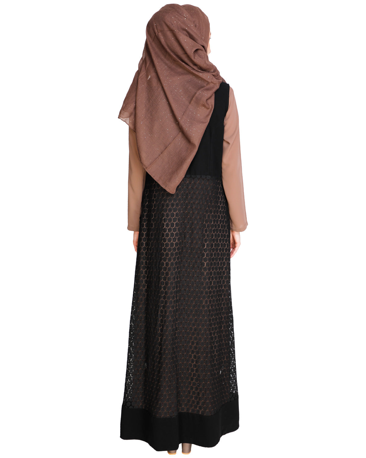 Lace Jacket Abaya Onion Pink