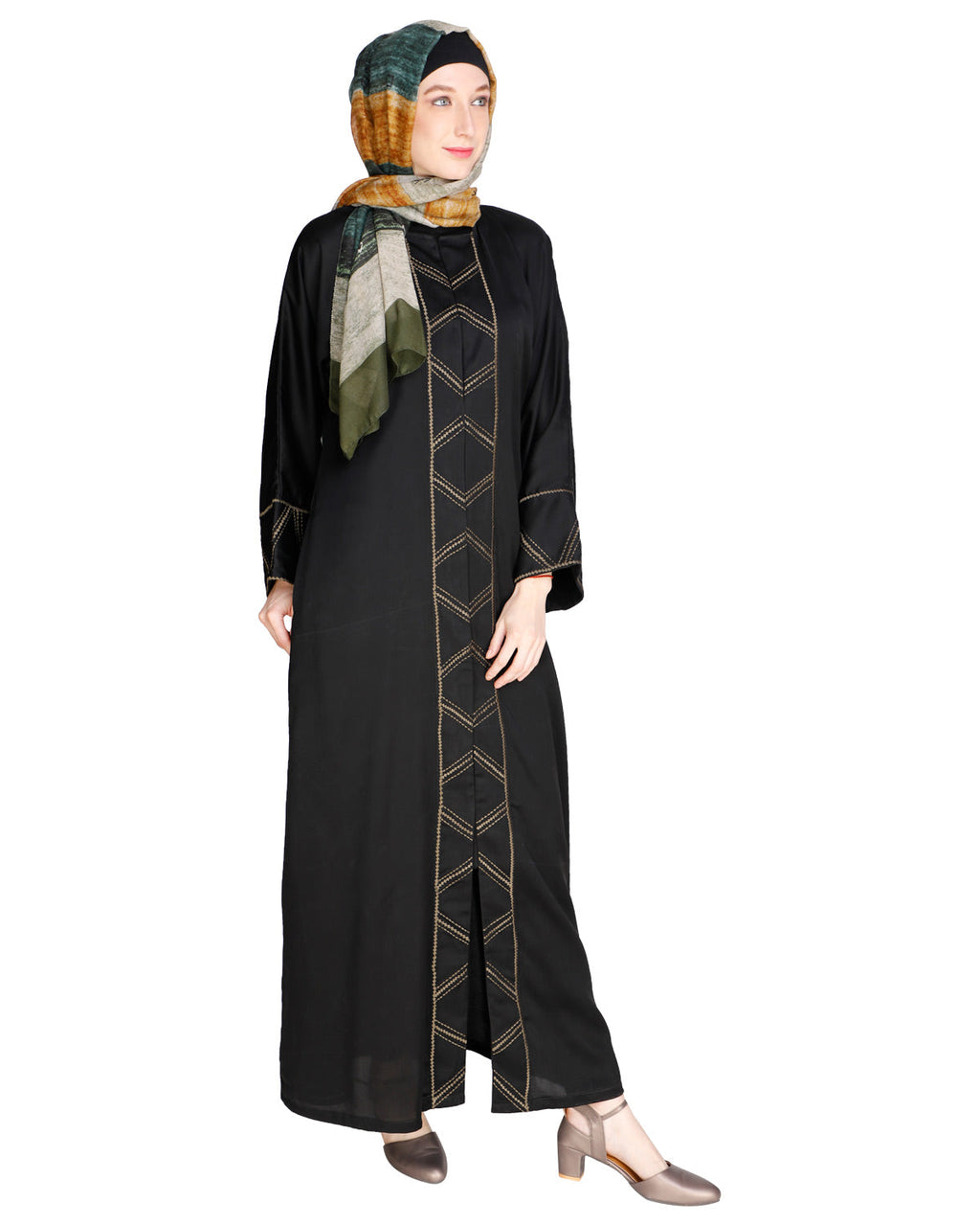 Classic Button down Abaya Black