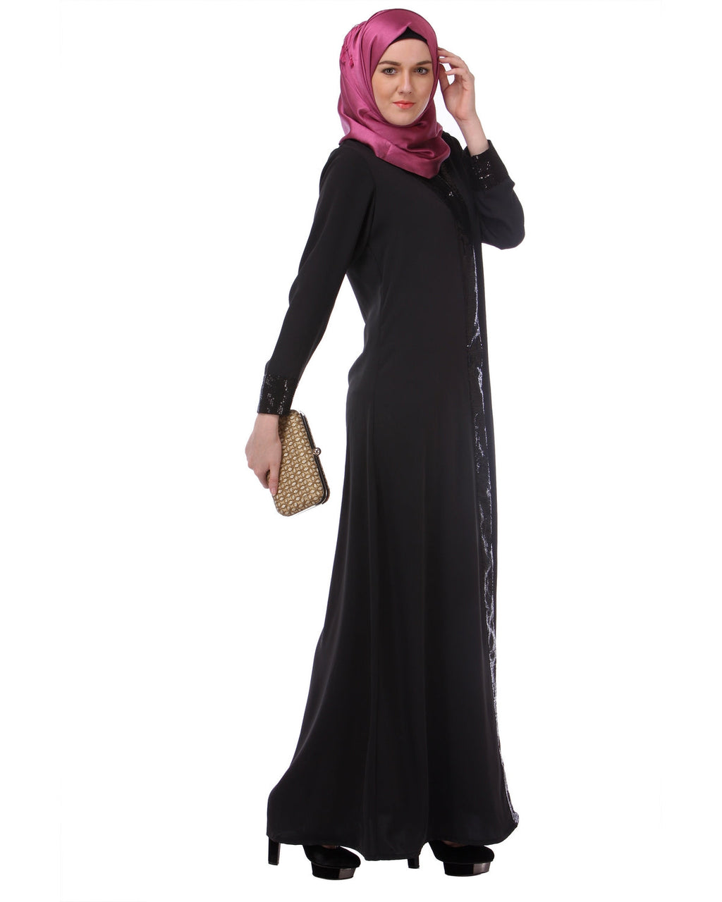 Falsa sequined Formal Abaya Black S
