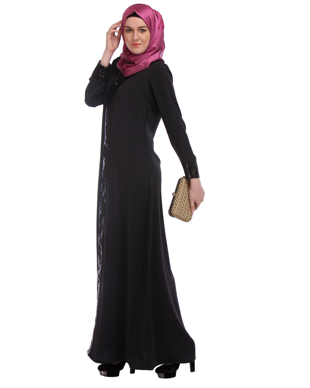 Falsa sequined Formal Abaya Black S
