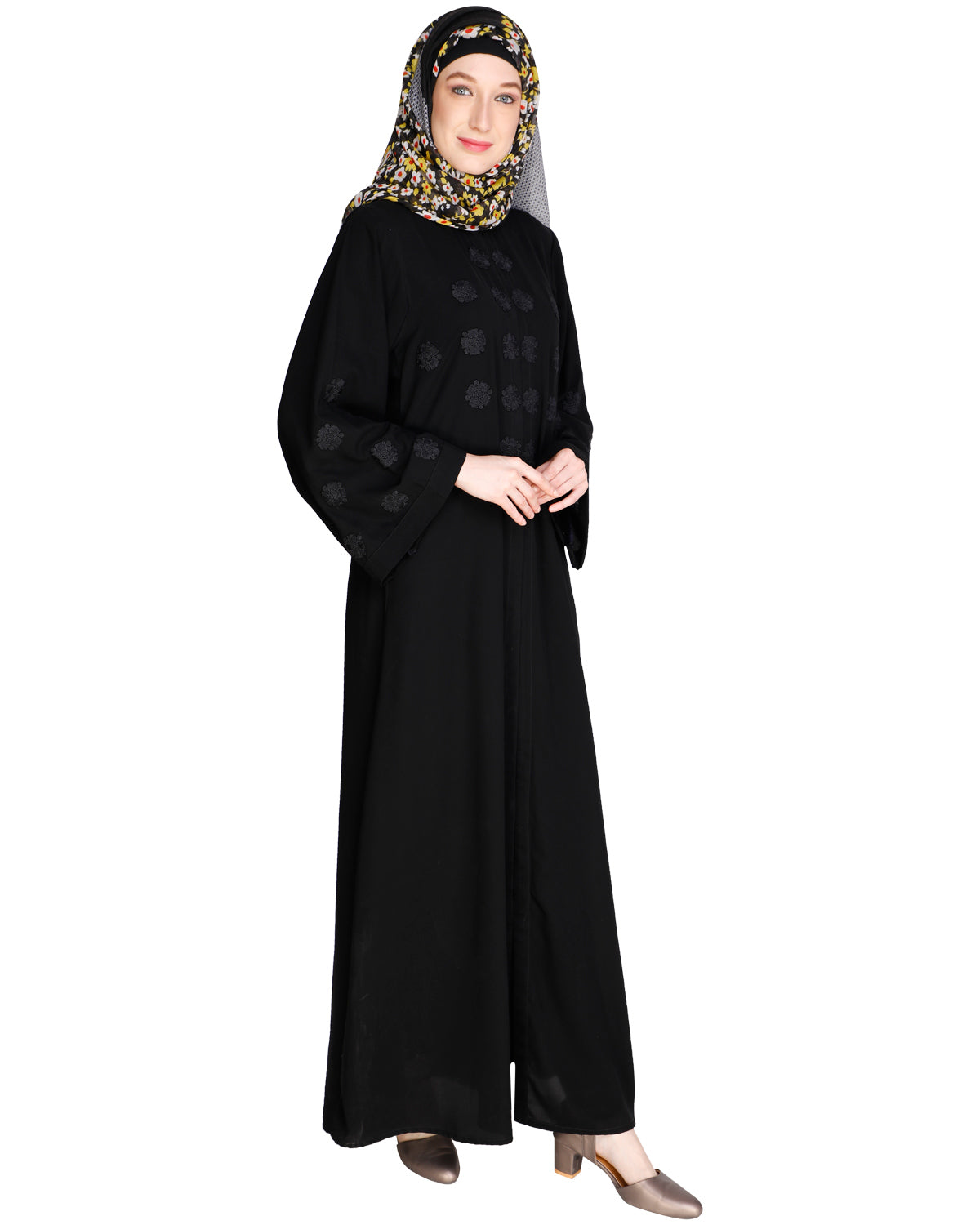 Flowless Abaya Black