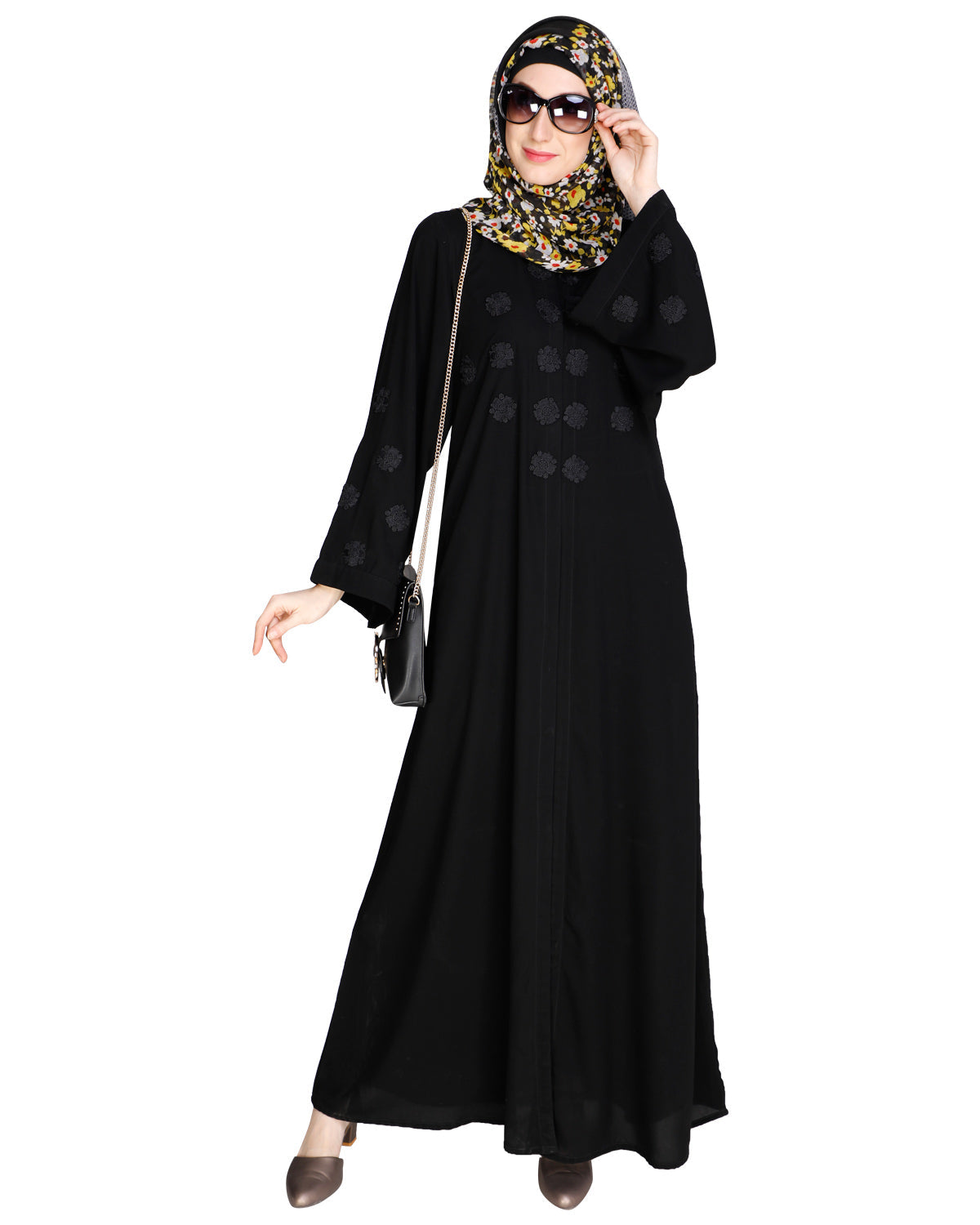 Flowless Abaya Black