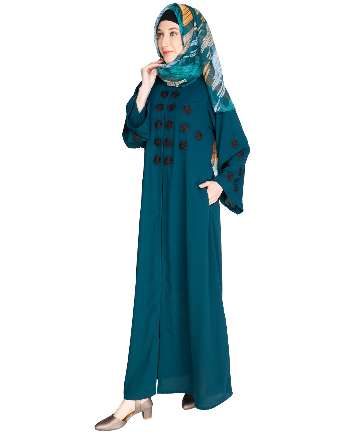 Flowless Abaya Bottle Green