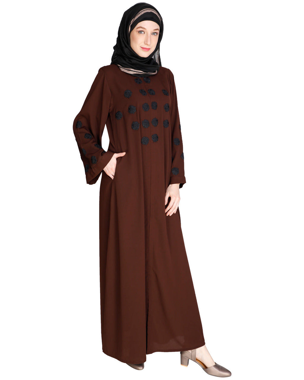 Flowless Abaya Dark Brown