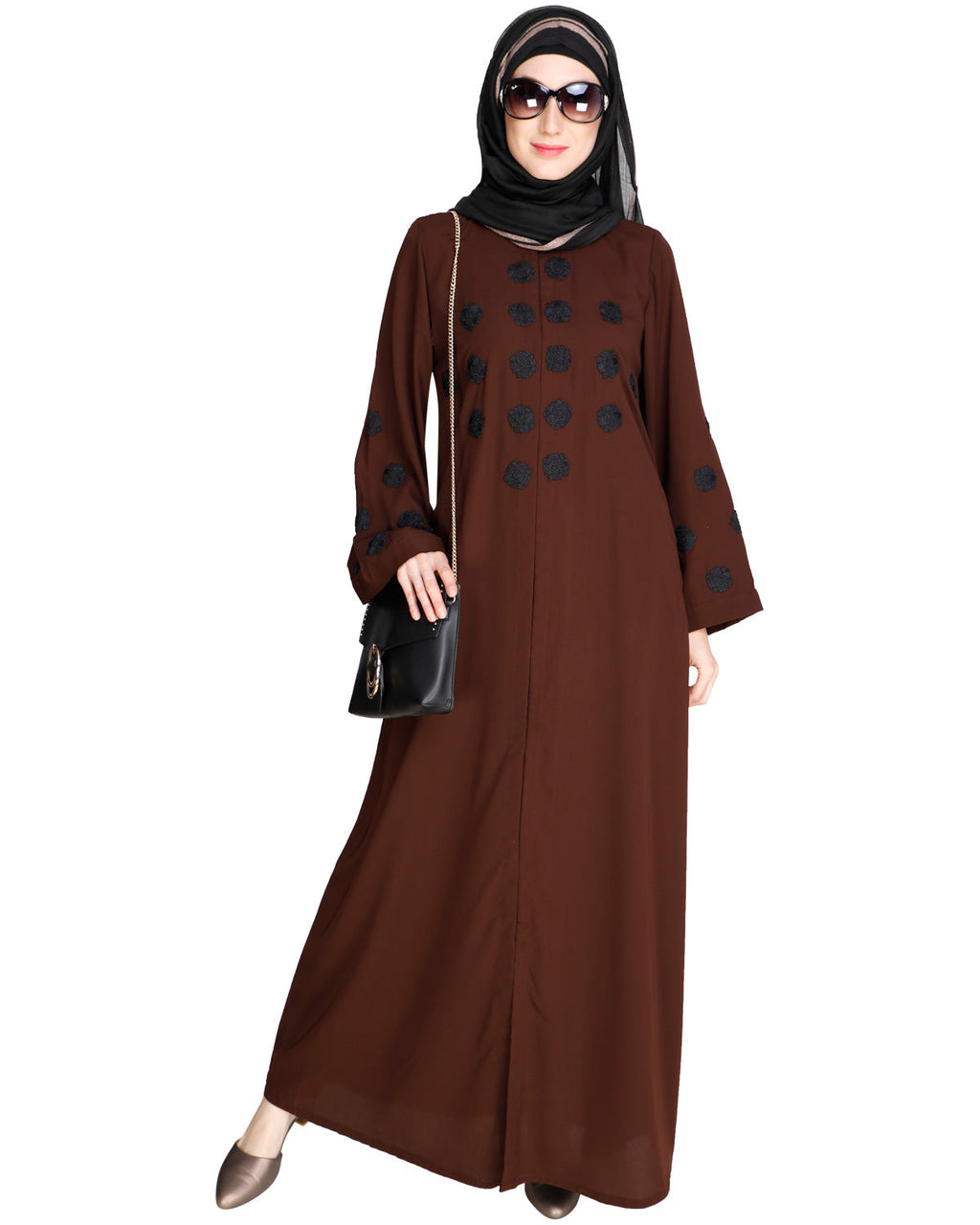 Flowless Abaya Dark Brown