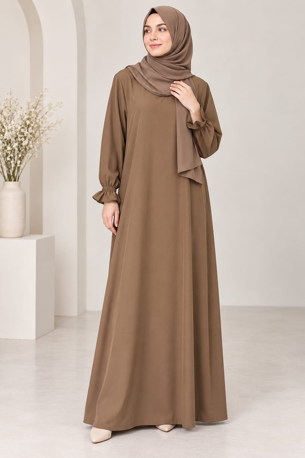 Blush Ruffle Abaya