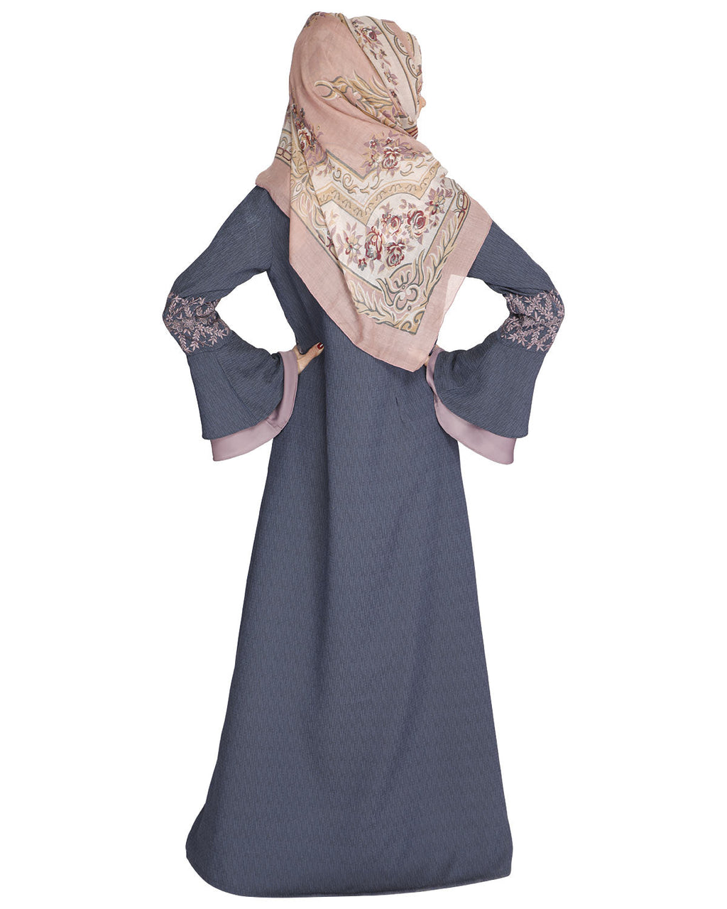 Jingle Bell Abaya Steel Blue