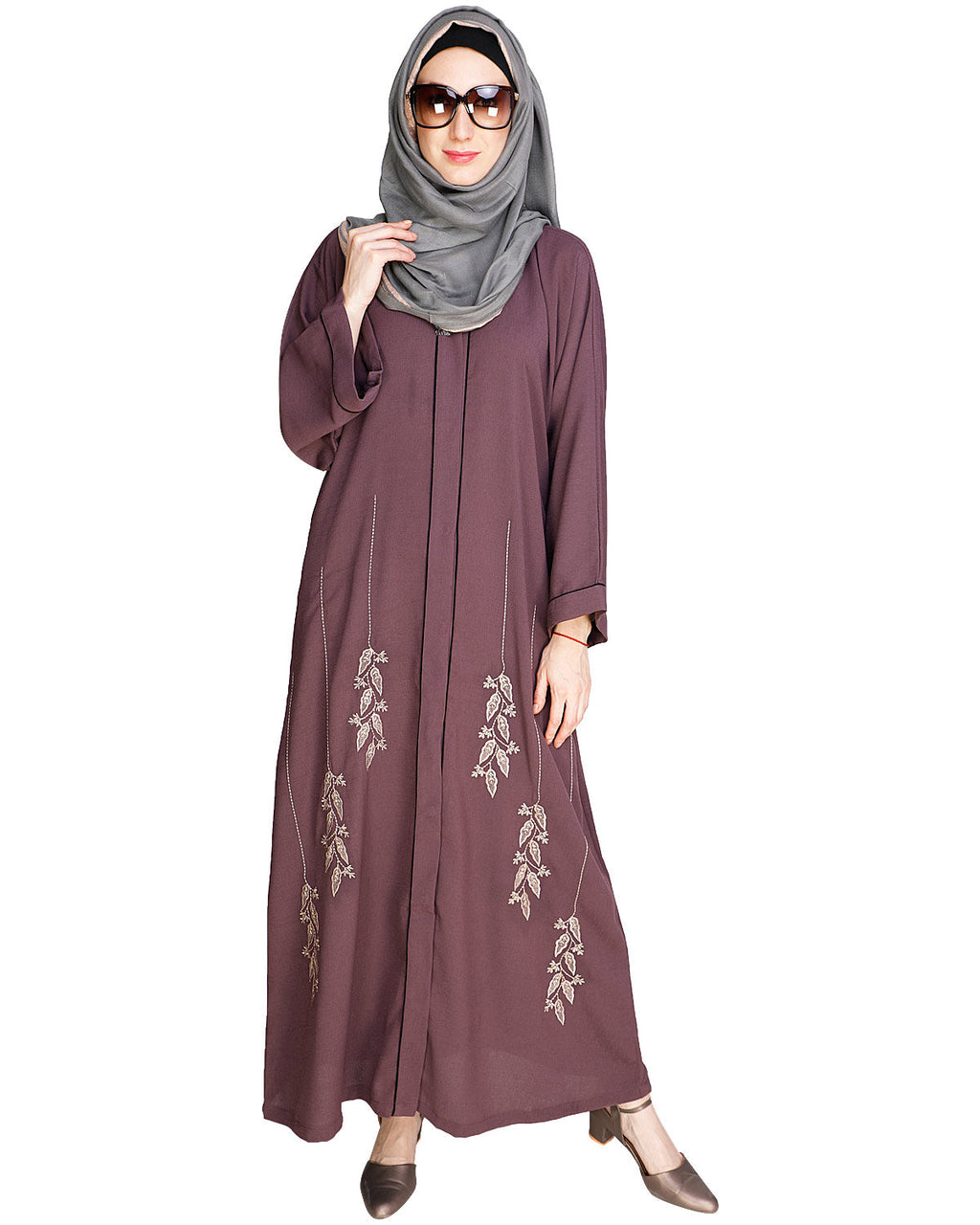 Classic Dubai Style Abaya Onion Pink