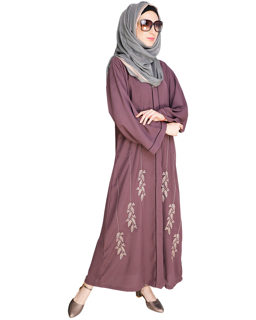 Classic Dubai Style Abaya Onion Pink