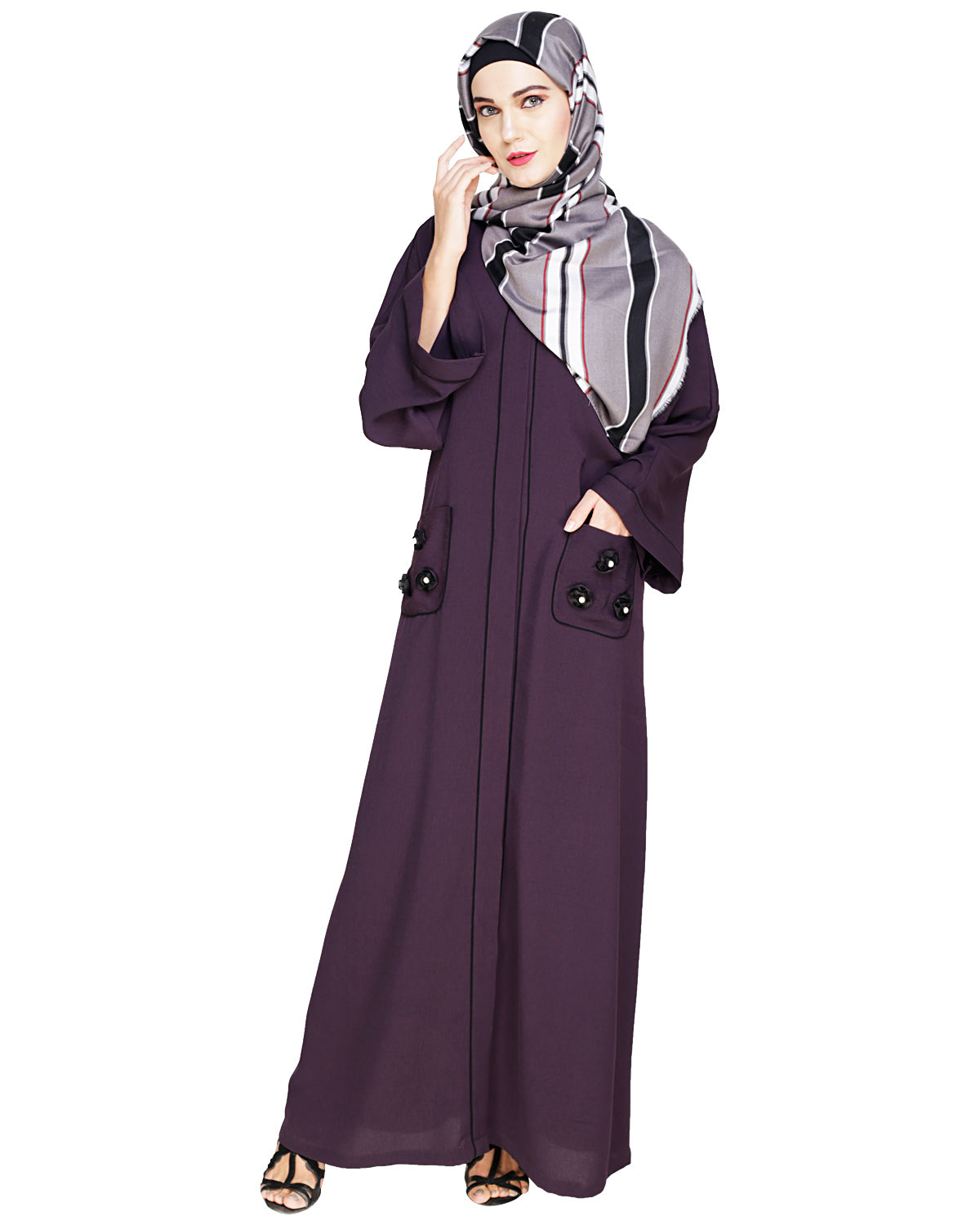 Classic Dubai Style Abaya Purple