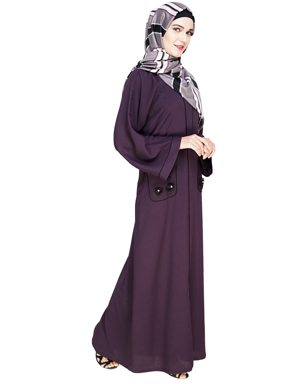 Classic Dubai Style Abaya Purple