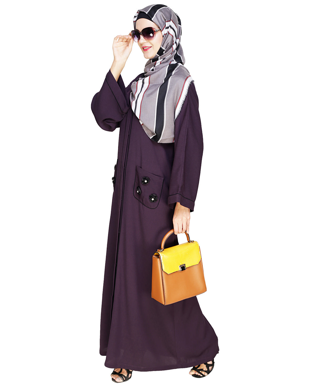 Classic Dubai Style Abaya Purple
