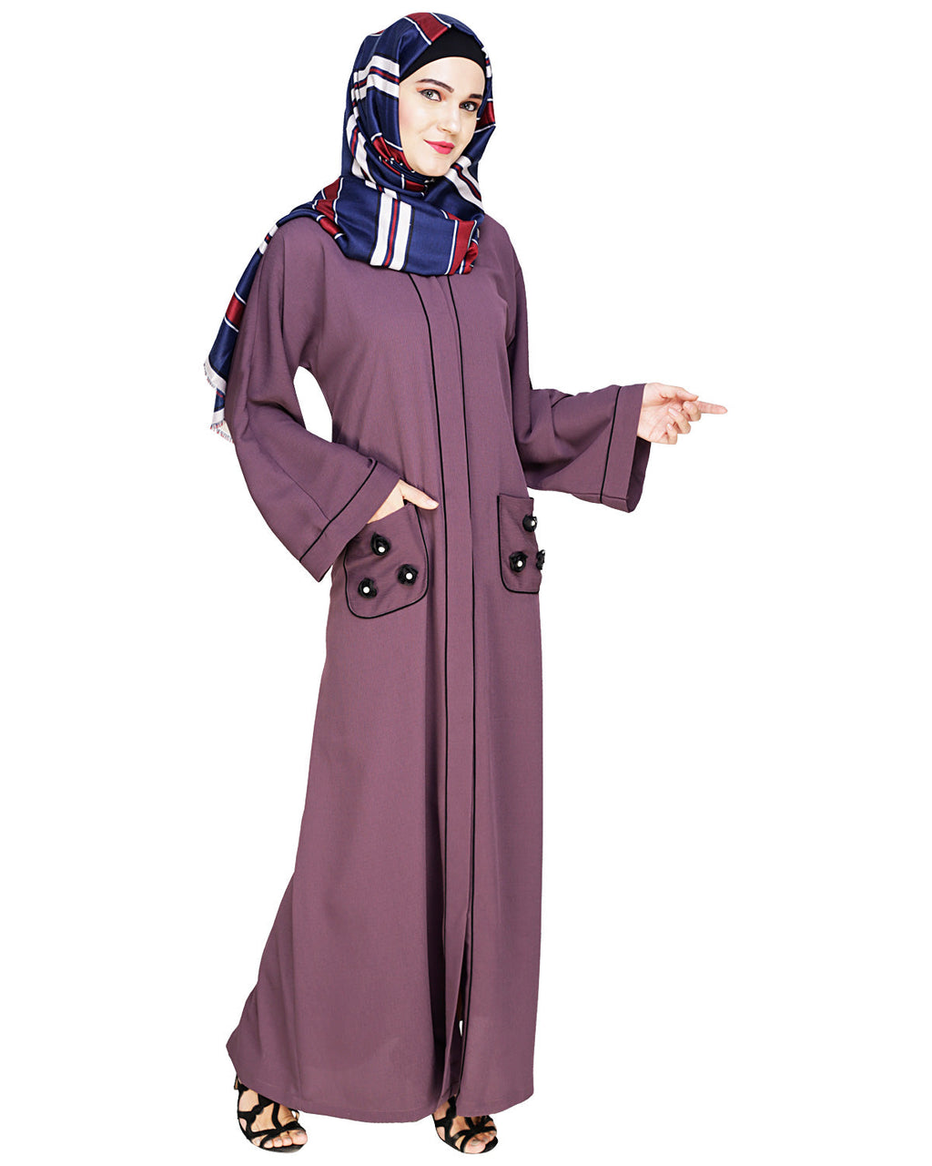 Classic Dubai Style Abaya Violet