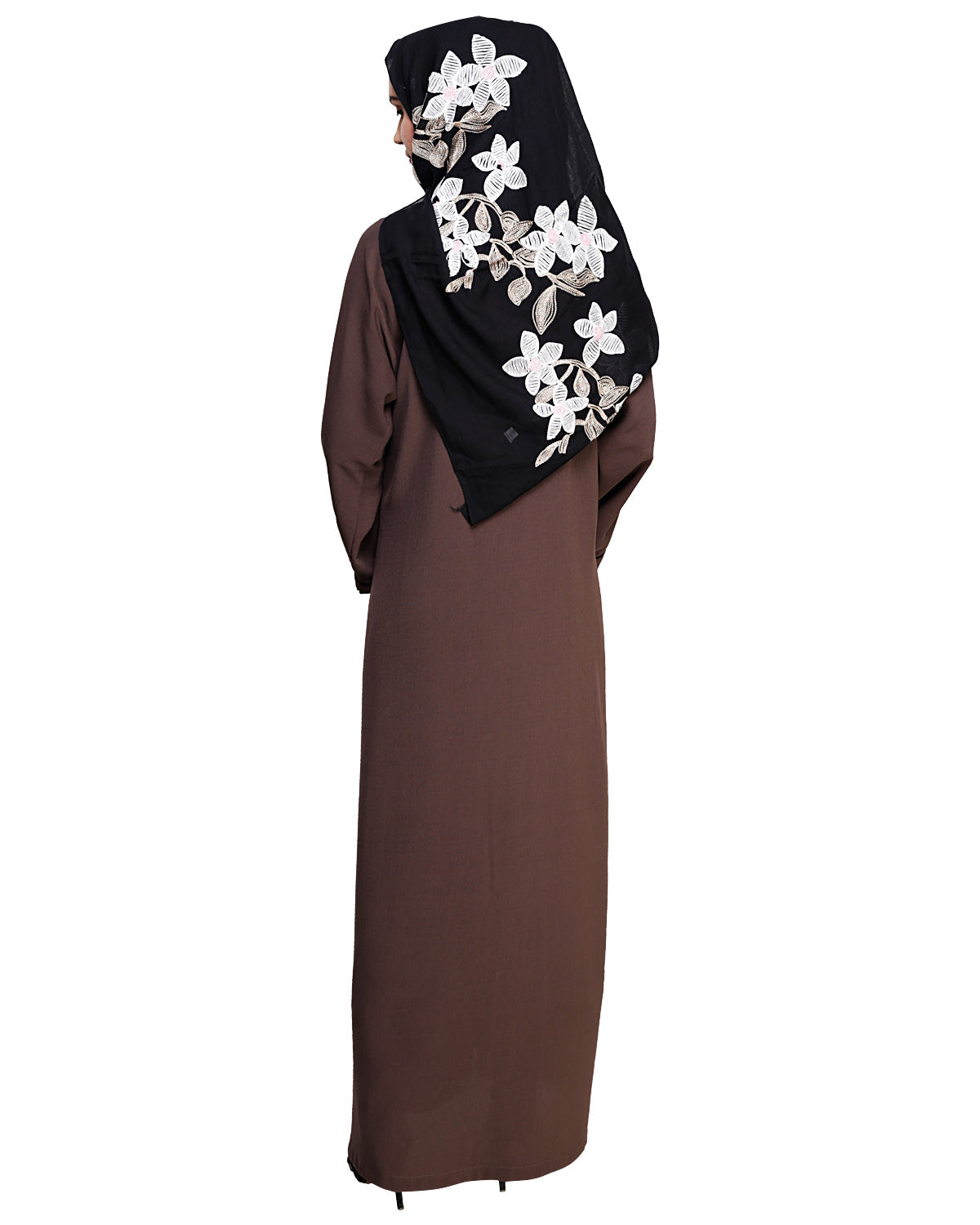 Classic Dubai Style Abaya Wood Brown