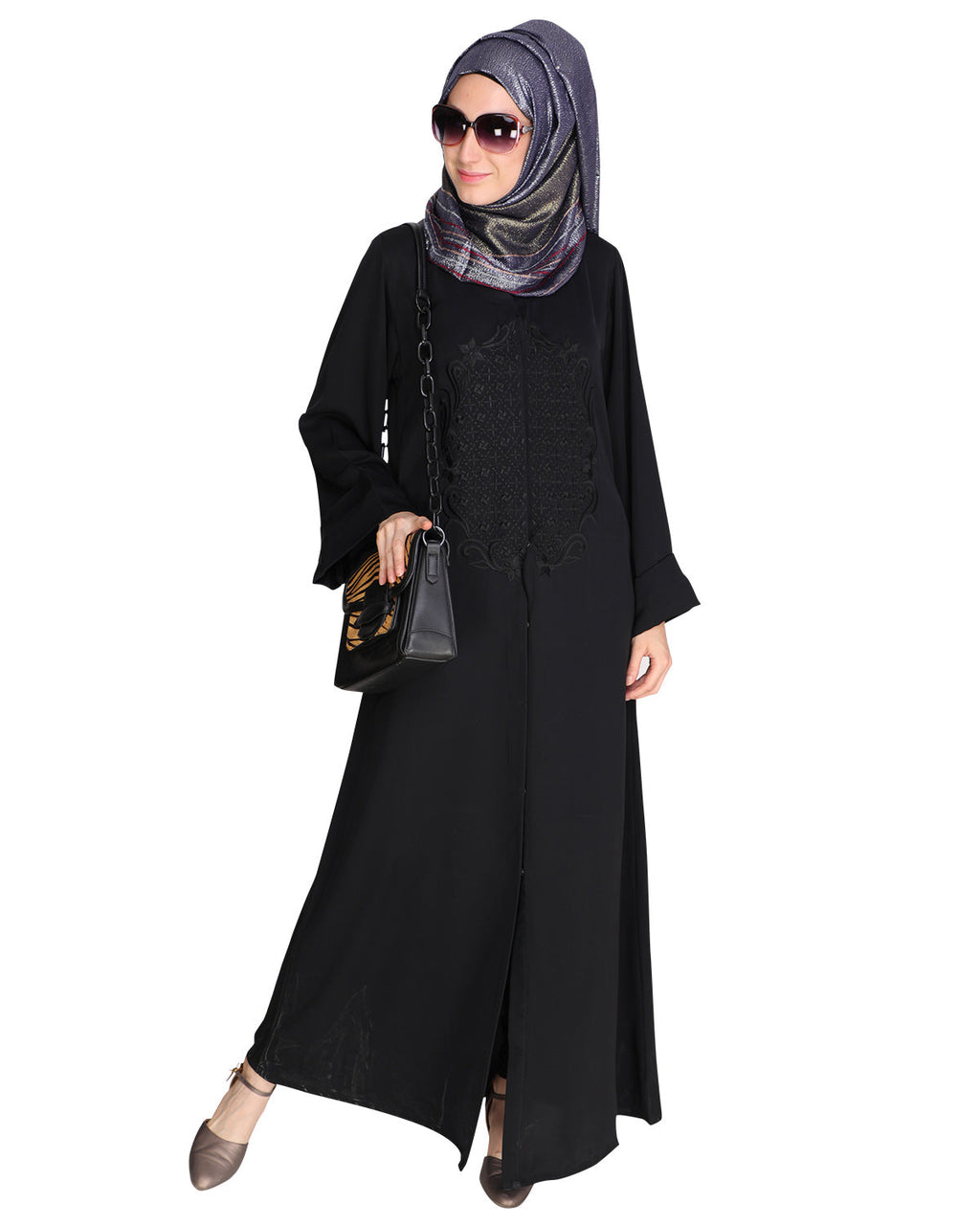 Modish Black Dubai Style Abaya Black