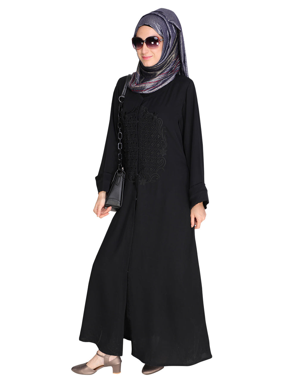 Modish Black Dubai Style Abaya Black