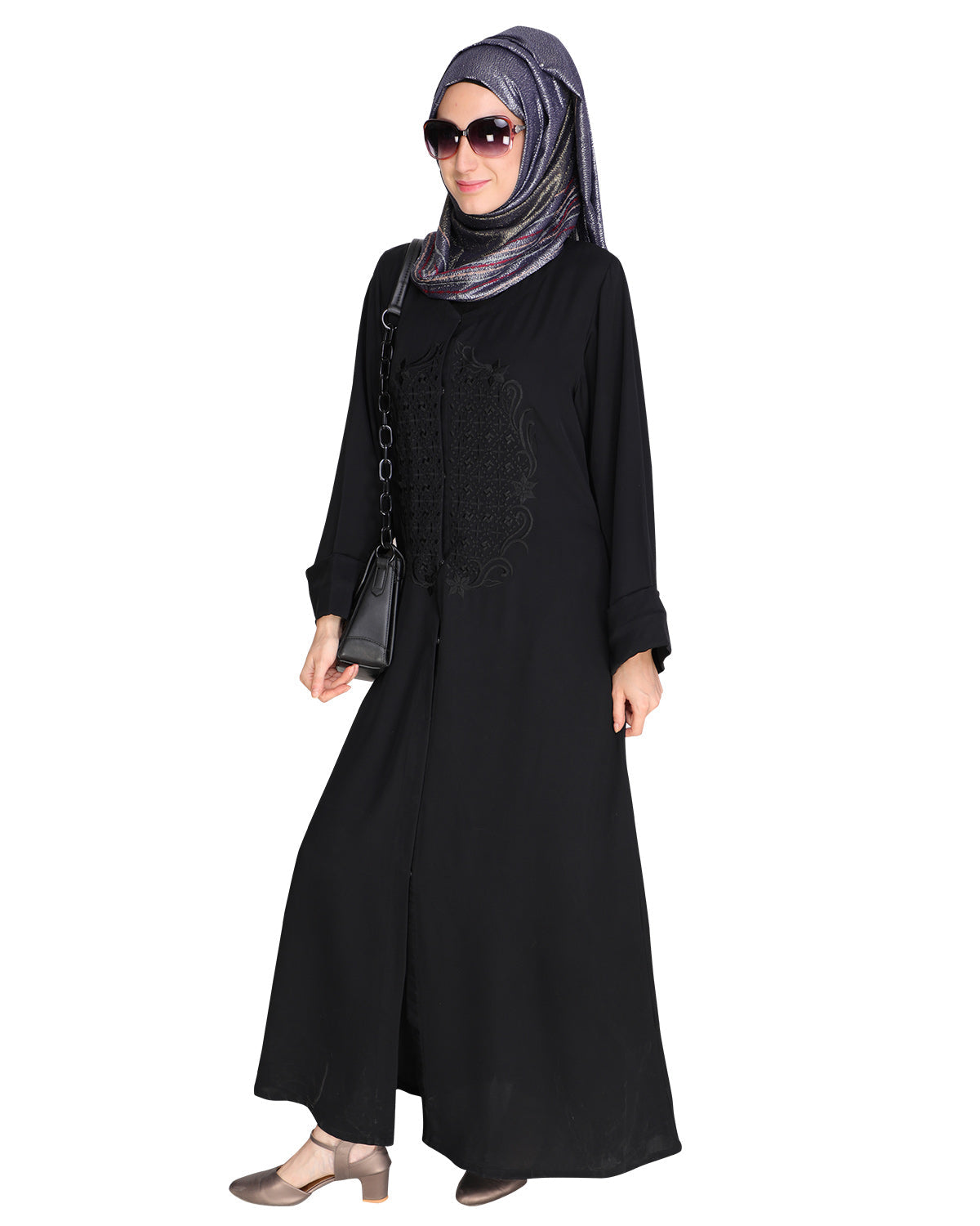 Modish Black Dubai Style Abaya Black